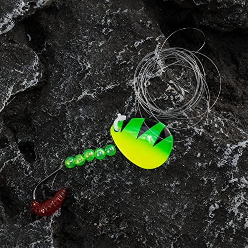 Dr. Fish 10 Pack Walleye Rigs Kit, 47 Inches, 15Lb Mono Crawler Harness Spinner Rig Live Bait Rigs Colorado Spinner Blades Snelled Hooks Octopus Hook Freshwater Walleye Fishing #TOP4