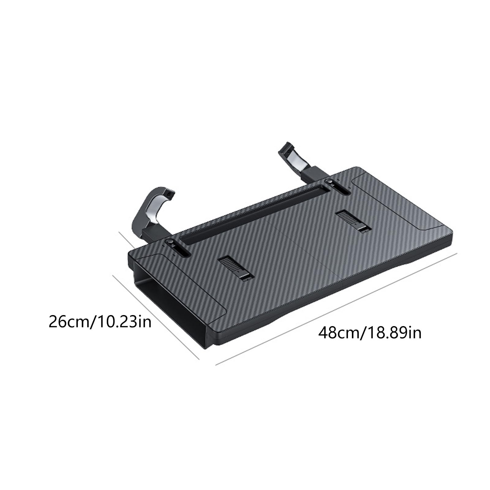Vassoio da lavoro per auto, pieghevole, in ABS, con superficie di 48 x 26 cm, per laptop e oggetti quotidiani, portatile, in ABS