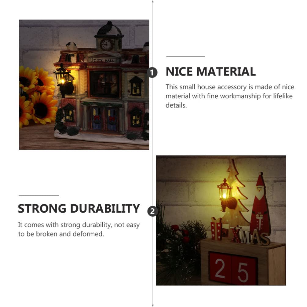 NUOBESTY Mini Wall Lamp 2Pcs Decorative Dollhouse Lights Battery Operated Small House Wall Lamps for Miniature Home Accessories - Image 3