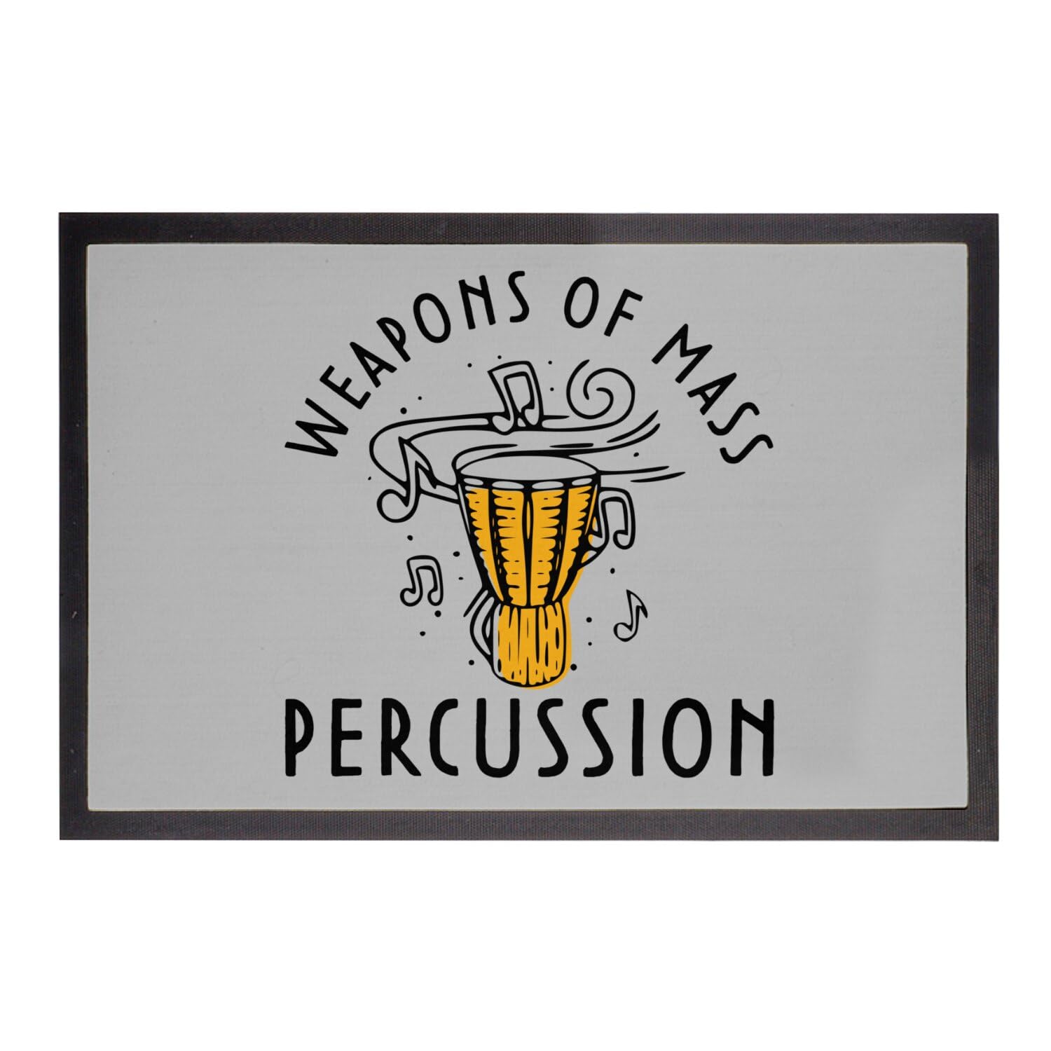 Tapis Djembe Paillasson Musique Gris 75x50cm pour Studio et Entrée