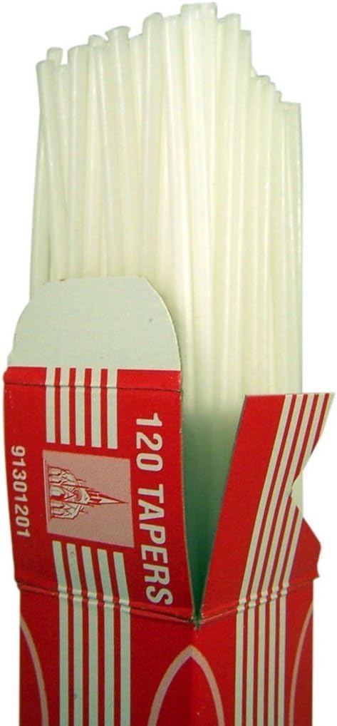 Cathedral Brand Wax Lighting Taper Sticks, 1/8 Inch x 16 Inch, Box of 120
