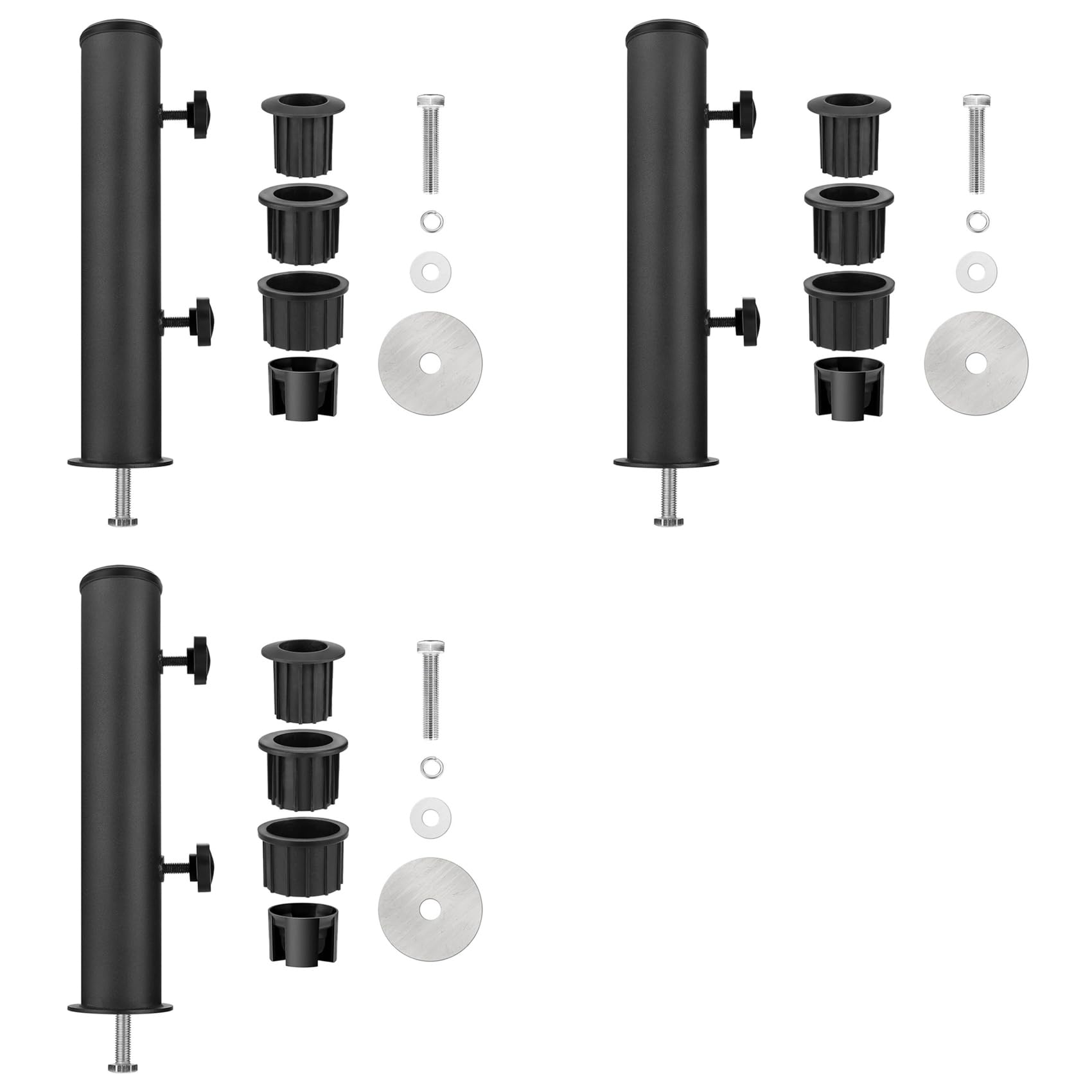 Aundhegrtt 3X Umbrella Stand Tube Outdoor,Outside Stone Umbrella Tube Base,Table Umbrella Tube Bracket,DIY Umbrella Tube Mount