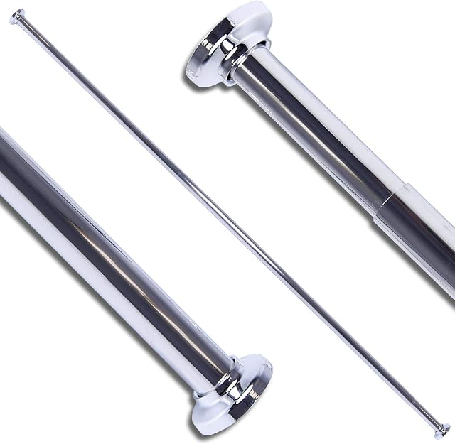 HomeCentre® Extendable Shower Curtain Rail Rod 125-220cm Telescopic Pole Closet Hanging