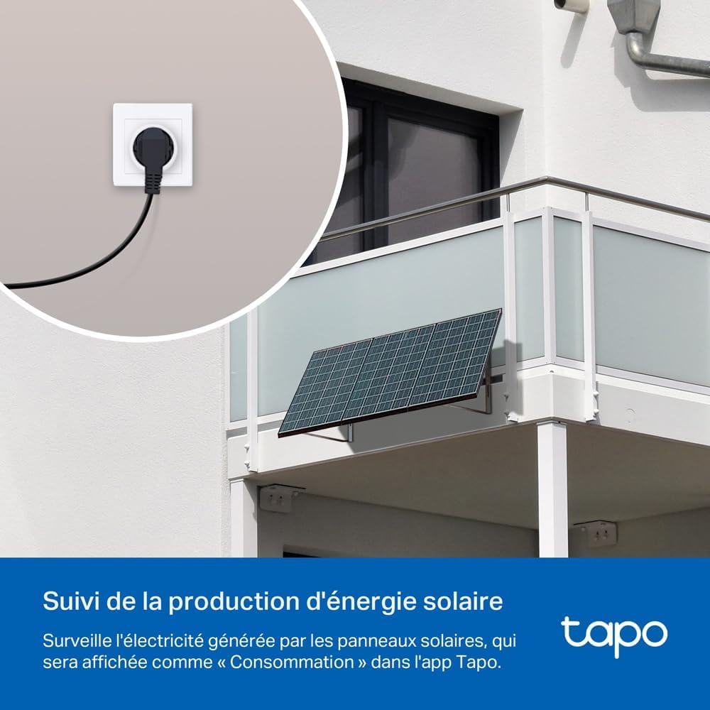 Tapo Mini Prise Connectée Alexa WiFi, Suivi Conso 16A Type F P115 1 pièce