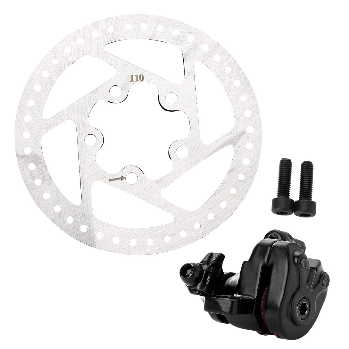WOONEKY Kit Freno a Disco per Monopattino Elettrico, Bianco | Metallo, Ricambio per M365, Robusto e Facile da Installare, Accessorio Compatto per Hardware Scooter