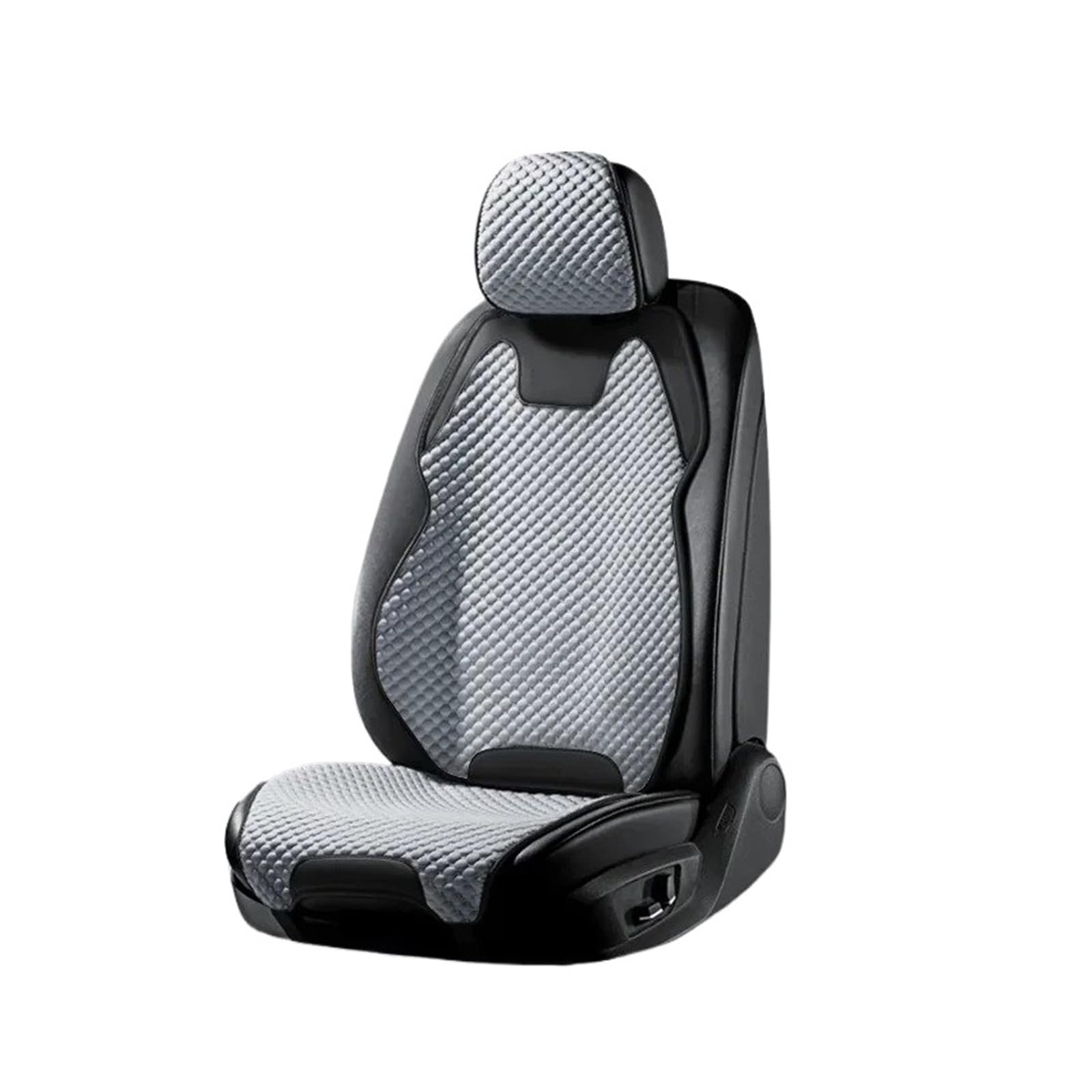 Couverture Siege Coussin Siège Voiture en Soie Glacée Ventilation Confortable, Quatre Saisons, Couverture Universelle Fendue Simple Avant(1set Gray)