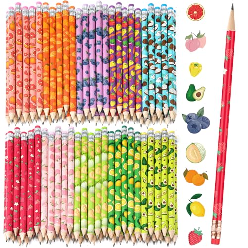 Kosiz 200 lápices de colores con patrón de frutas miniatura 1