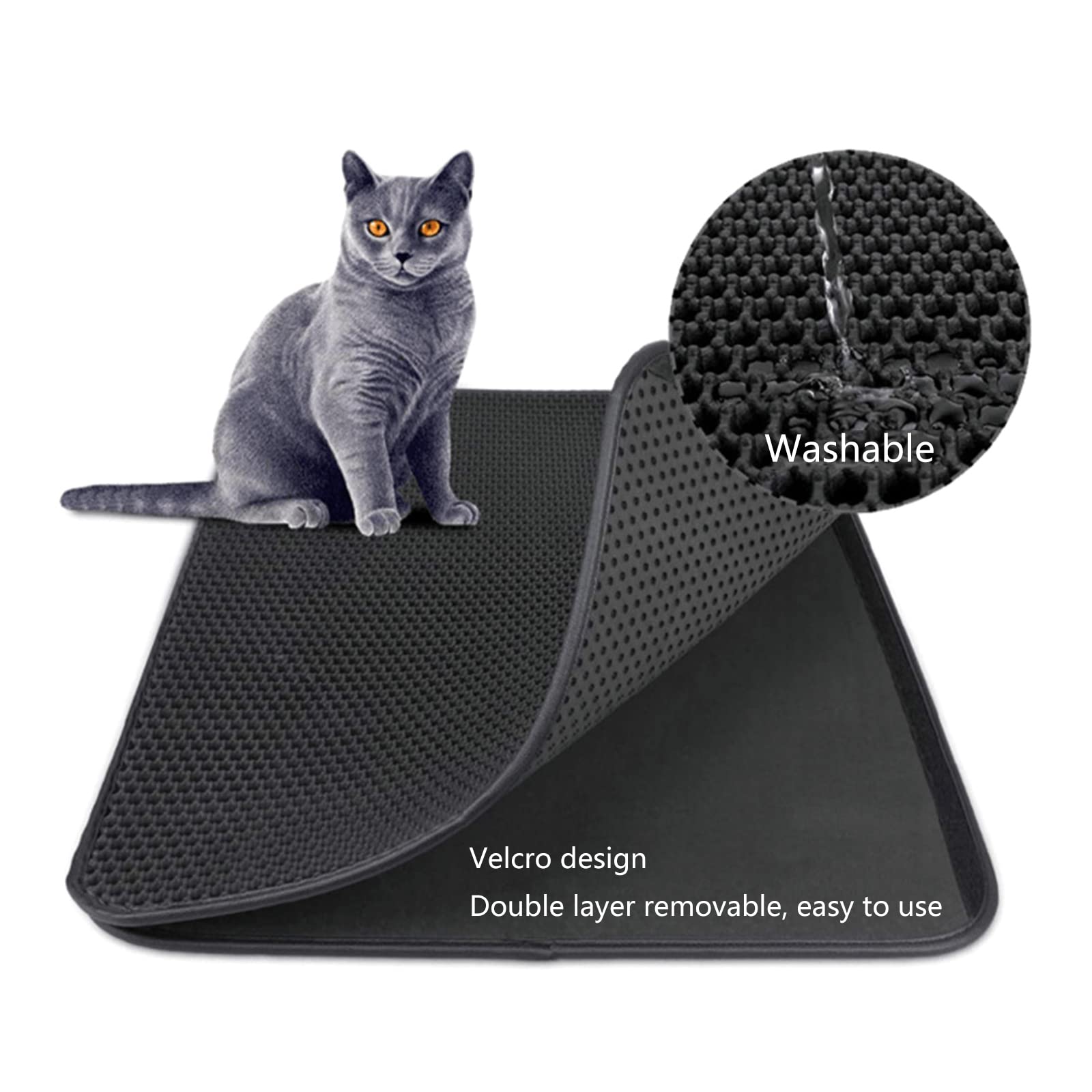 Katzenstreumatte, doppellagige, waschbare Fangmatte, Gray XXL
