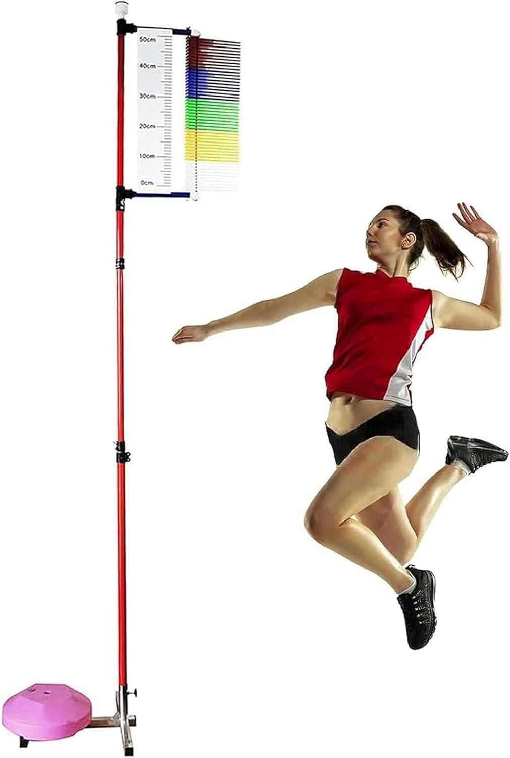 Probador De Salto Vertical De 3.9-11.8 Pies Con Base Estable, Equipo De Entrenamiento De Salto De Altura De Pie Probador De Medición De Salto De Prueba Vertical, Campos Deportivos Interiores Al Aire