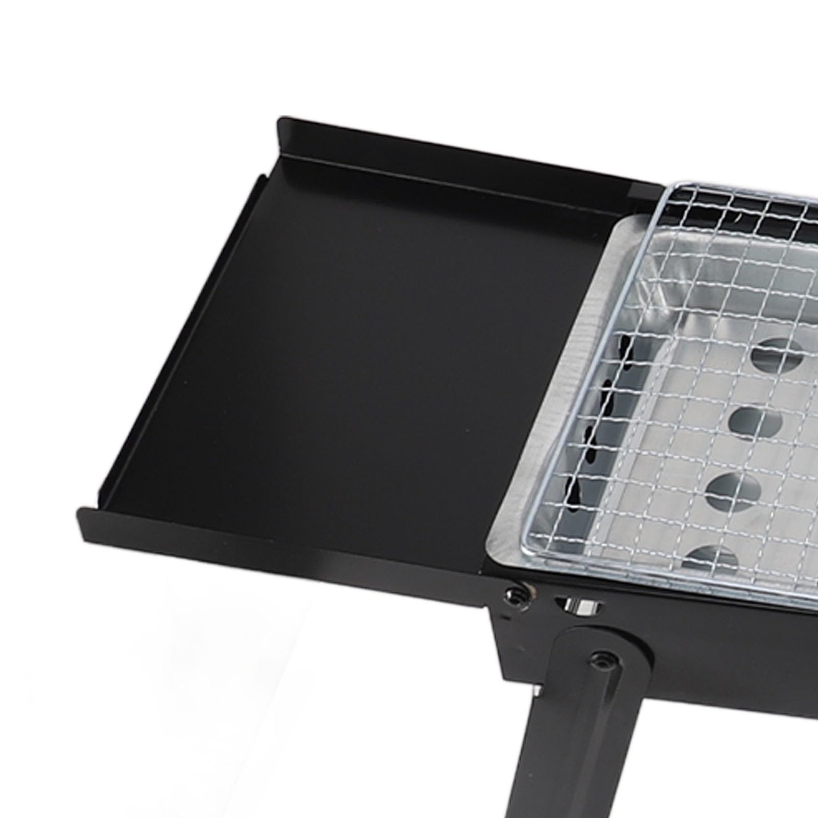 Składany Grill Węglowy ze Stali Nierdzewnej Stabilna Konstrukcja Wielofunkcyjne Zastosowanie na Pikniki 23,6x8,7x12,6 Cala Wyciągany Grill Węglowy