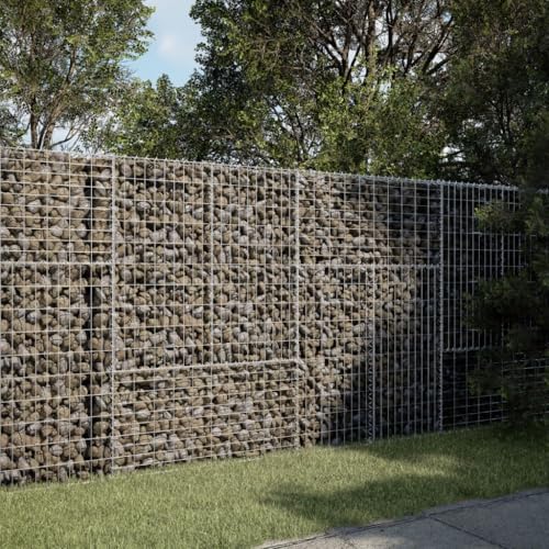 Sufrk Cesta con tapa, 200 x 100 x 150 cm, de hierro galvanizado, pared de gavión, red de piedra, cesta de piedra de hierro galvanizado pared de apoyo para jardinera en espiral para exteriores
