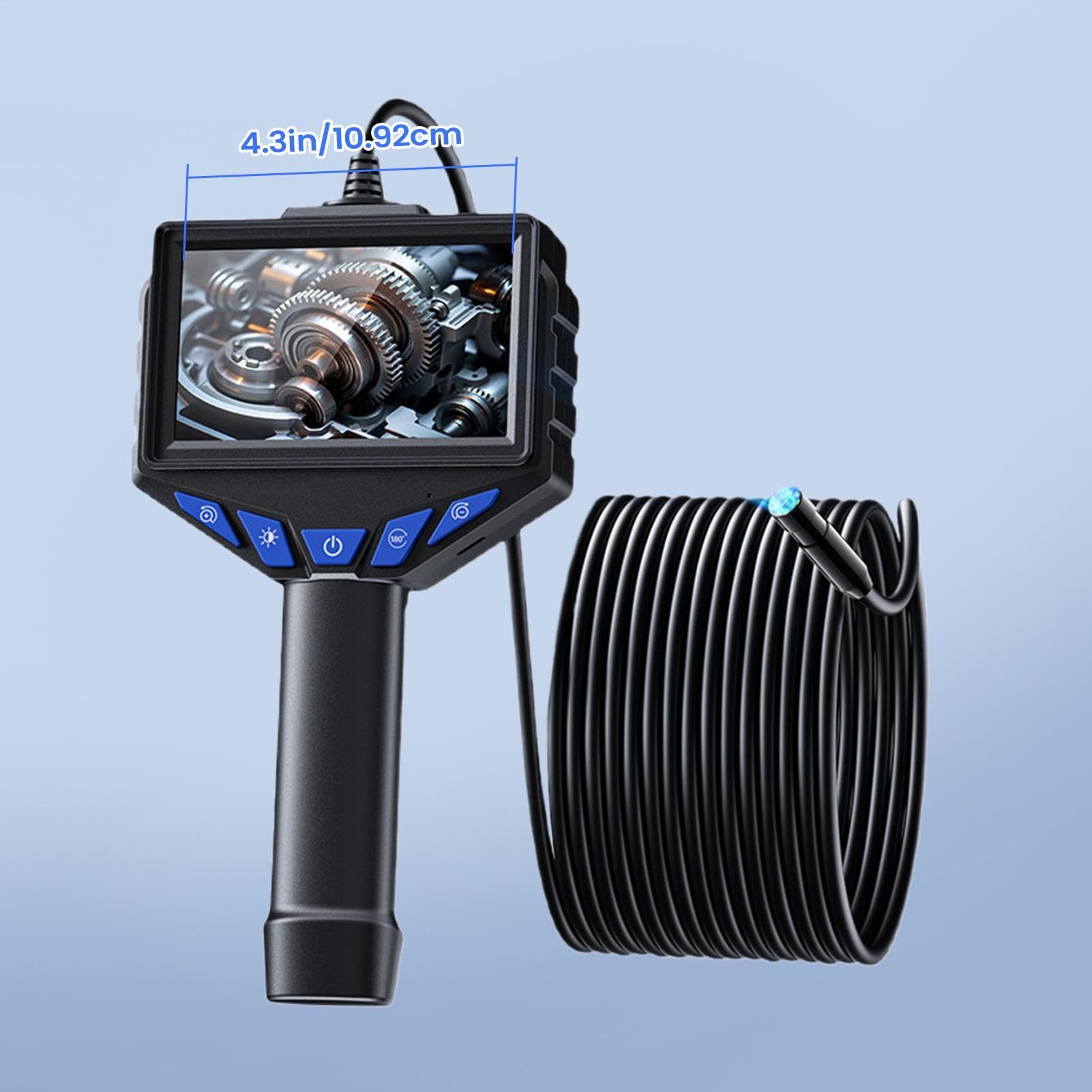 Cámara Endoscopio con Luz Lente Y Pantalla IPS Impermeable Ajustable