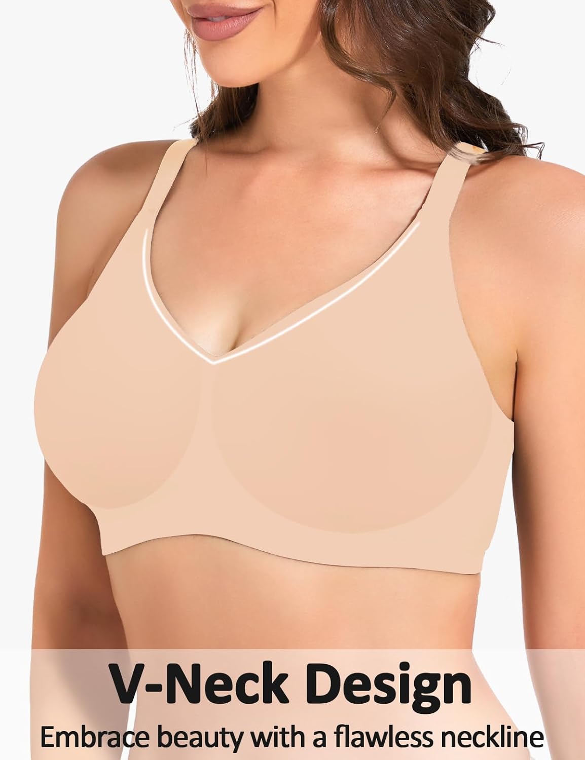 Womens Comfortable Wireless T Shirt Bra No Underwire Seamless Full Coverage Bralettes Push Up Supportive Bras for Women - Image 6