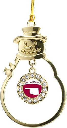 Miniatura 34 de Inspired Silver - Esquema de Virginia Occidental - Adorno de Navidad dorado - Adorno circular para árbol de Navidad con circonita cúbica