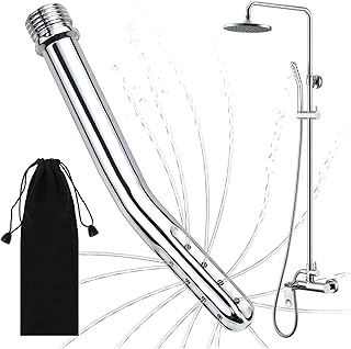 Shower Cleaner Enema Douche System, Metal Handheld Water Shower Nozzle Anal Rinse Vaginal Irrigation System Colon Cleaning Attachment Kit for Men Women