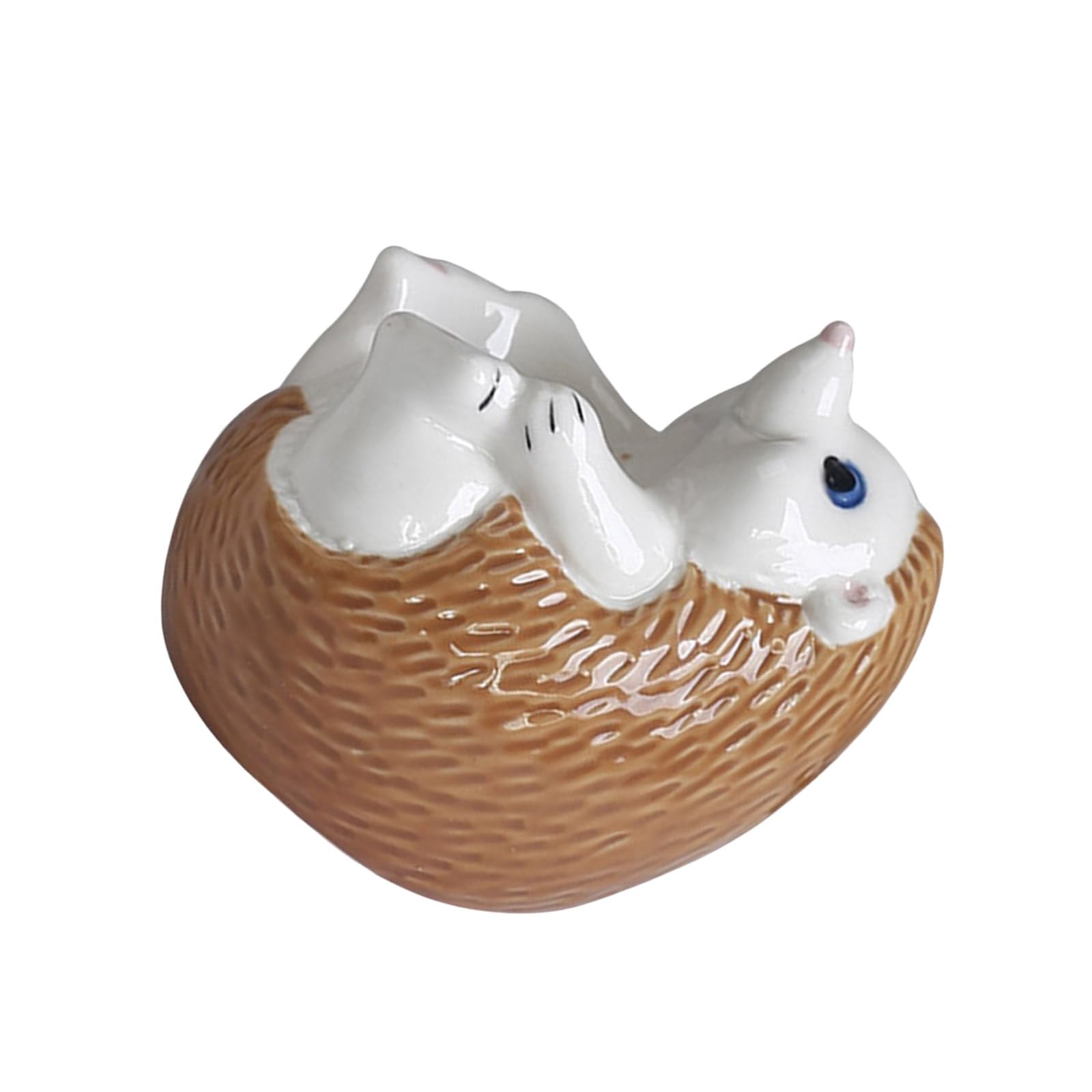 Geavonyg Brown Funny Hedgehogs Holder Ceramic Cup Tableware For Kids Breakfast Quick-Clean Succulents Pot Home Decoration Breakfast Eggs Holder With Animal Design