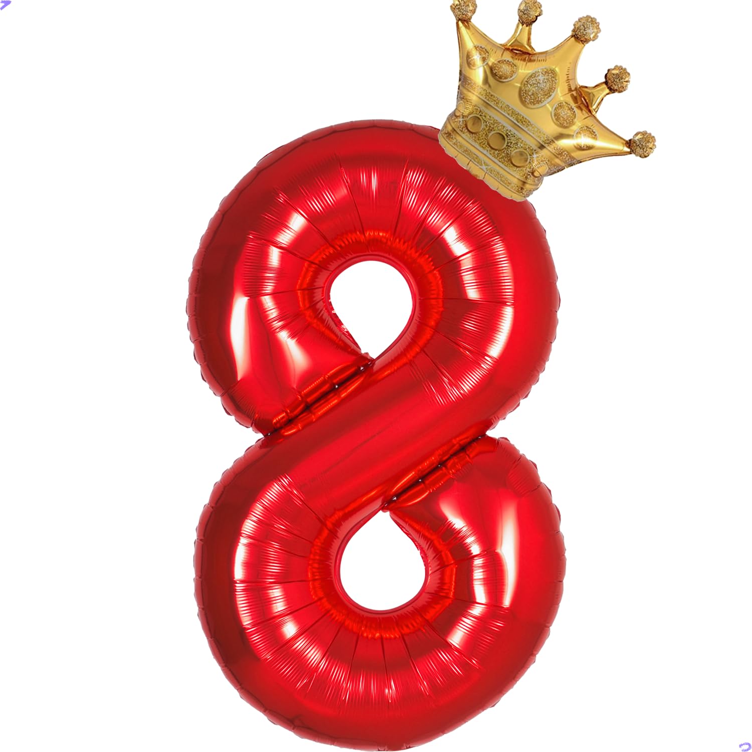 Red &amp; Gold 8 Balloon Foil Mylar Large 40' Number 8 Birthday Balloon for Girls &amp; Boys 8th Party Decorations