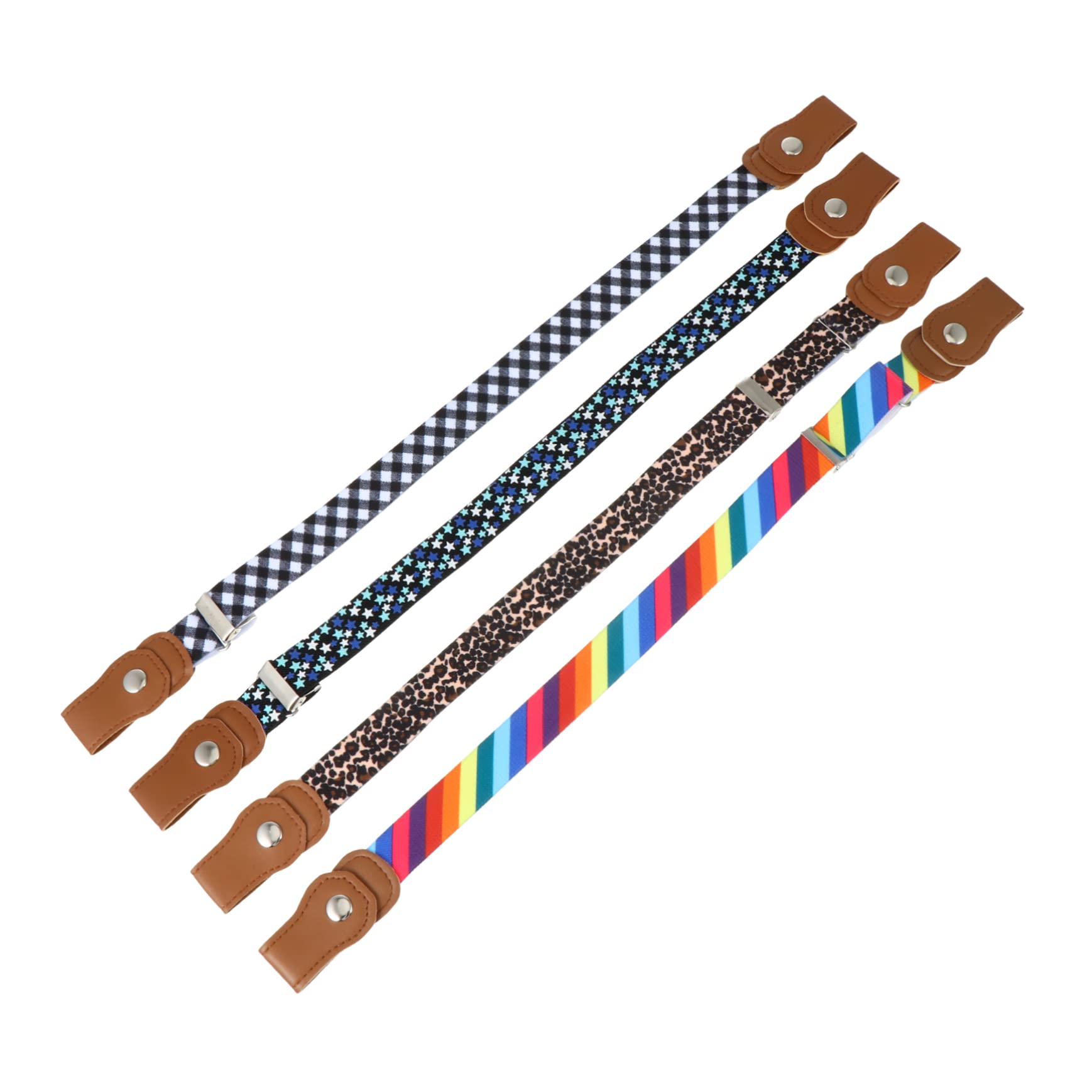 LIFKOME 12piezas Cinturones Elásticos Ajustables Para Niño De Estampados Coloridos Cinturones De Moda Para Ropa Infantil Para Pantalones y Jeans