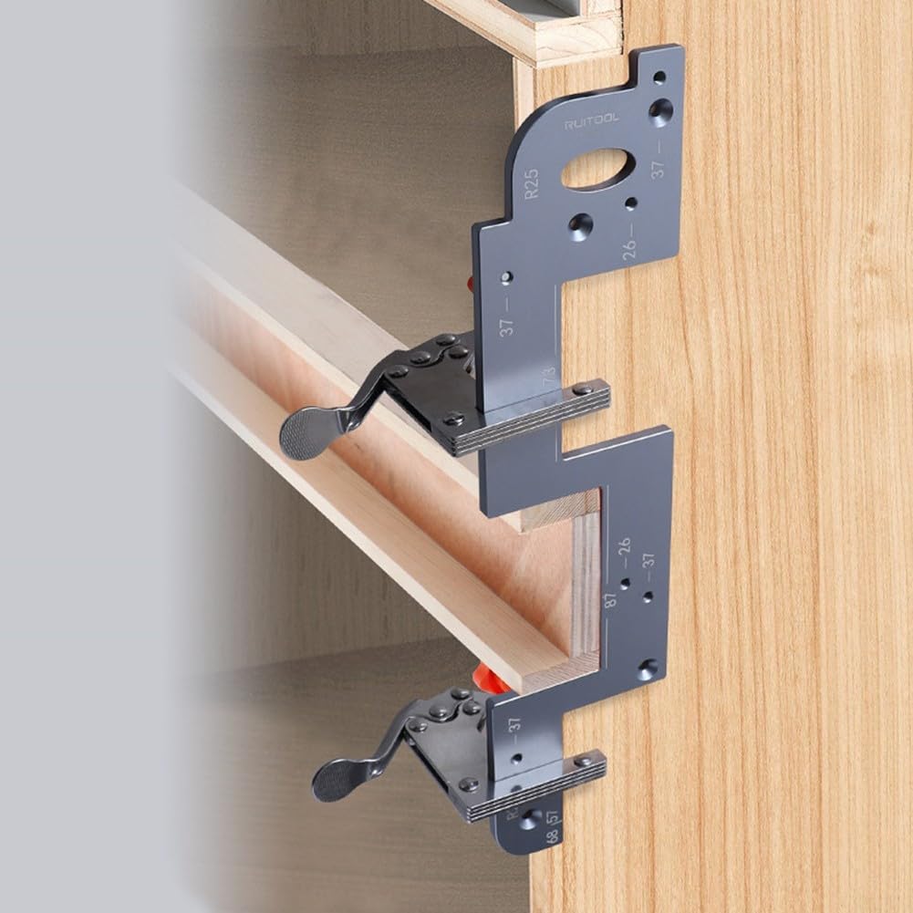 Gabarit de fente pour porte d'armoire pour ouvertures de rainure circulaire de qualité professionnelle (B)