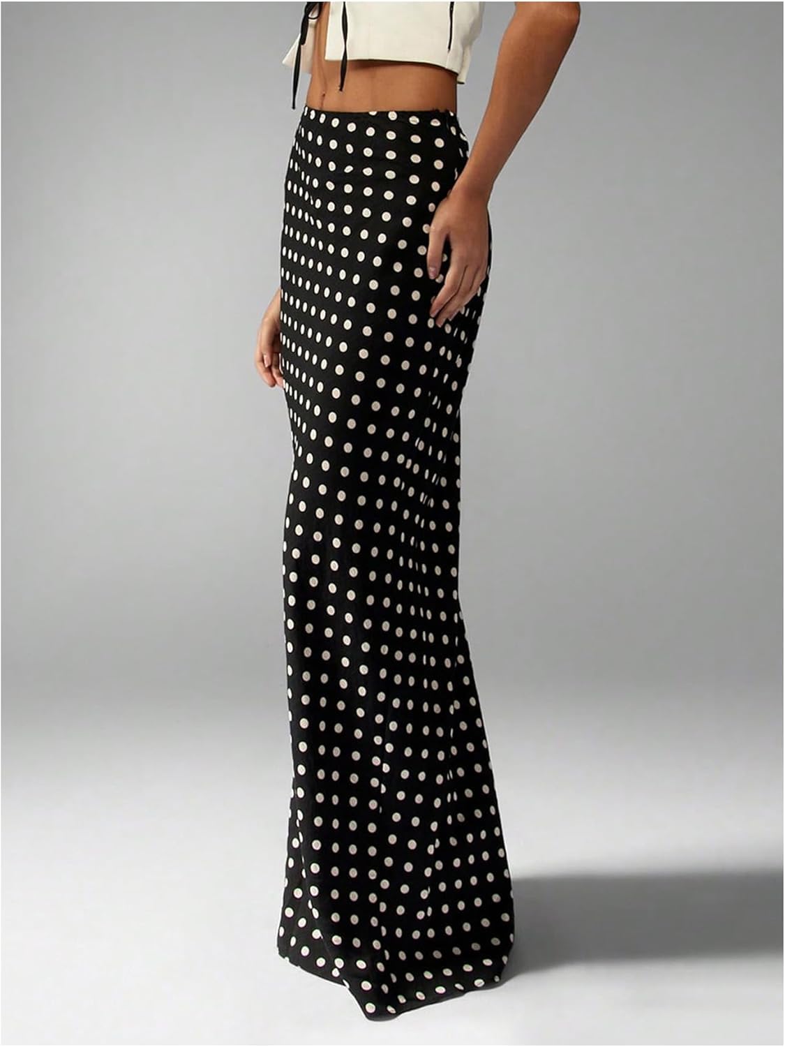 Milumia Women's Polka Dots Bodycon Maxi Skirt Elegant Floor Length Casual Long Skirts - Image 2