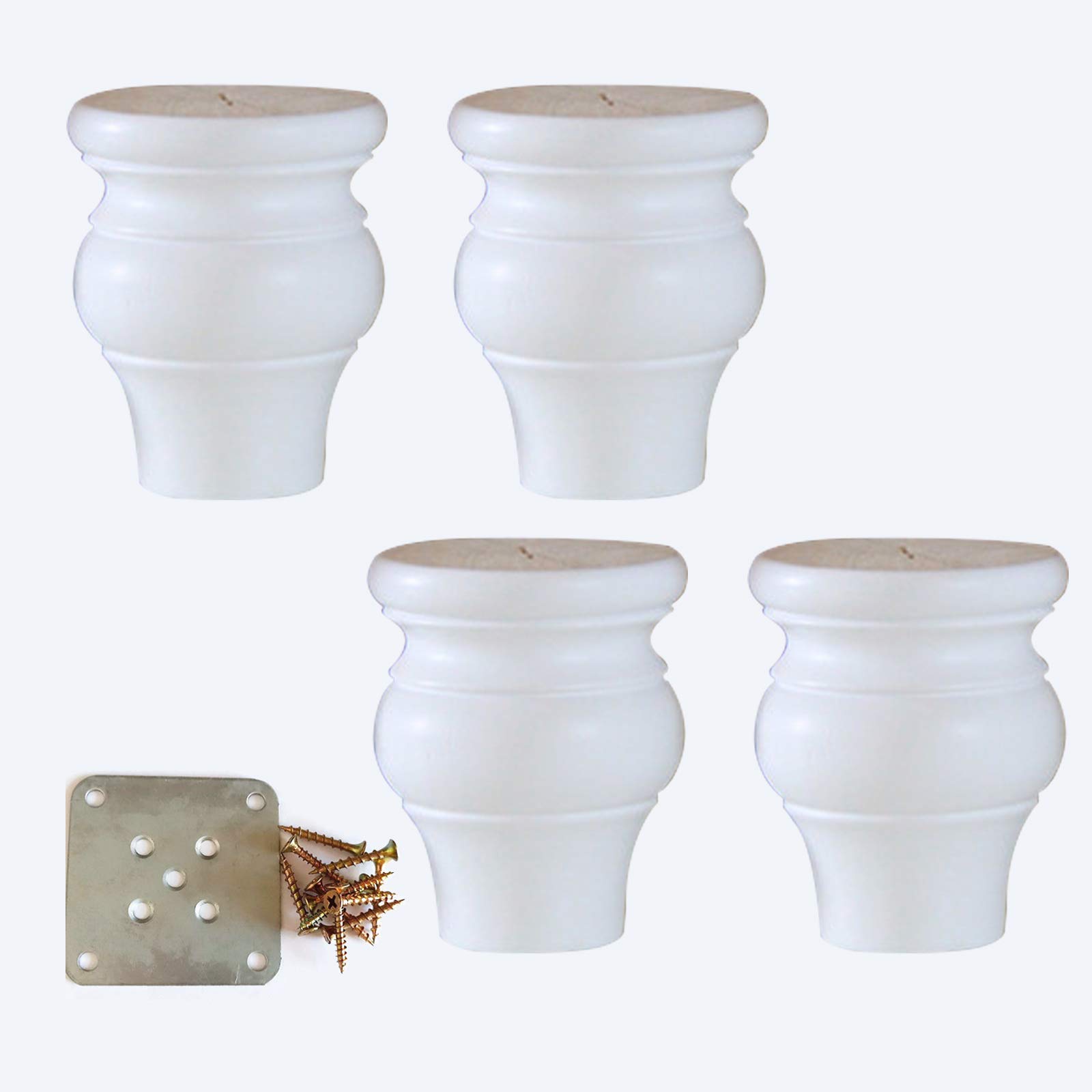 Patas de Muebles de Madera Maciza, Patas de sofá, 4 Roble Oscuro, Estilo Europeo, Patas de sofá de Apoyo, con Tornillo, Patas de Mesa de Textura Natural, Cama/Escritorio/Mesa de Centro, Esta