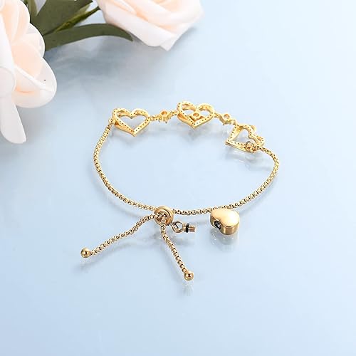 Miniatura 4 de Pulsera de urna para cenizas, corazón, joyería de cremación para cenizas para mujeres, pulseras de cremación de amor eterno, pulsera de enlace