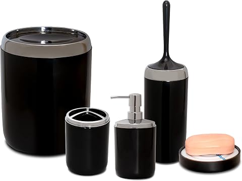 Primanova LİMA XL KROM DEKORLU BANYO SETİ/SİYAH
