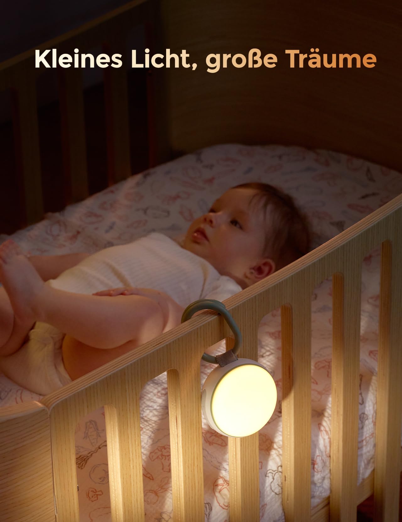 Momcozy Tragbare Soundmaschine mit Nachtlicht, weißes Rauschen Soundmaschine für Baby, 20 beruhigende Geräusche, Klangtherapie, langlebige Leistung, Timer, Clips am Kinderwagen, Babyparty-Geschenke
