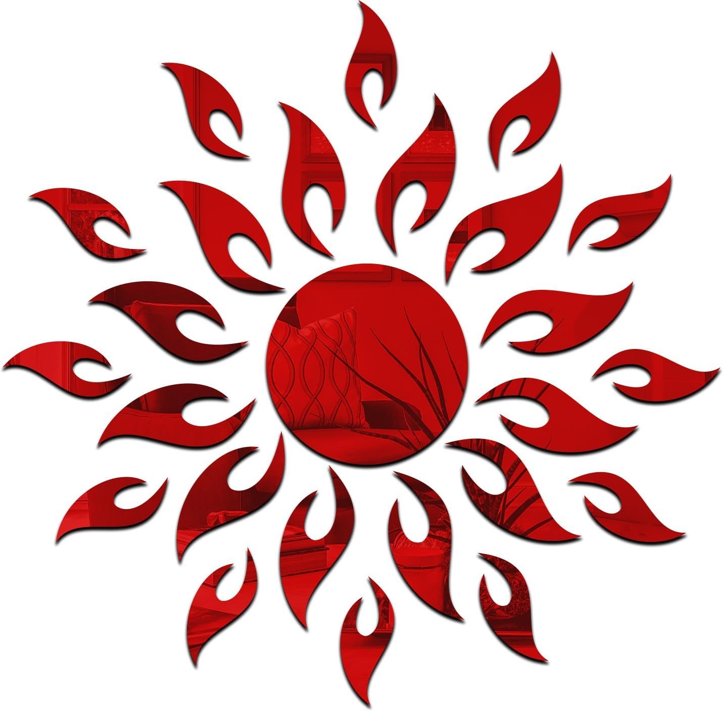 Wall1ders 1.5 Feet Sun Red, Mirror Stickers for Wall, Acrylic Mirror Wall Decor Sticker, Wall Mirror Stickers, Acrylic Stickers, Wall Stickers for Hall Room, Bed Room, Kitchen. (B07V9H8FWS) Amazon Price History, Amazon Price Tracker