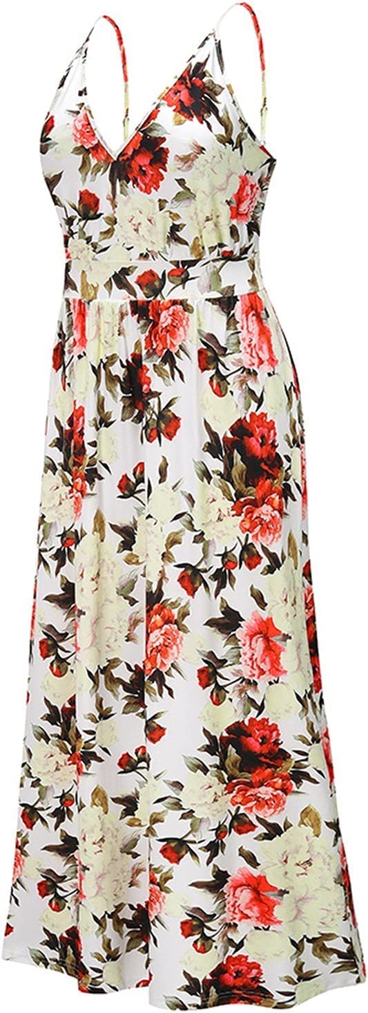 Verstellbarer Ersatz-Schultergurt, Handtaschenträger, Kleider, Strandkleid for Teenager-Mädchen, Damen-Strand, rückenfrei, V-Ausschnitt, Spaghettiträger, Maxikleid, Sommerkleider (Farbe: Grün, Größe: