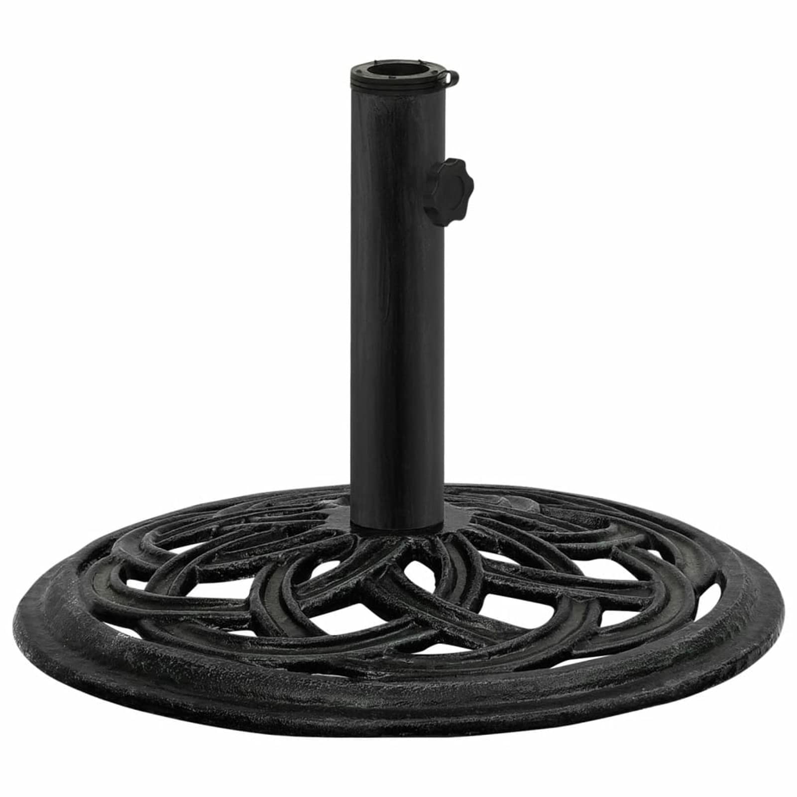 ZEYUAN Socle de Parasol Noir 44x44x31 cm Fonte,Pied De Parasol,Pied De Parasol Lourd,Pied De Parasol sur roulettes