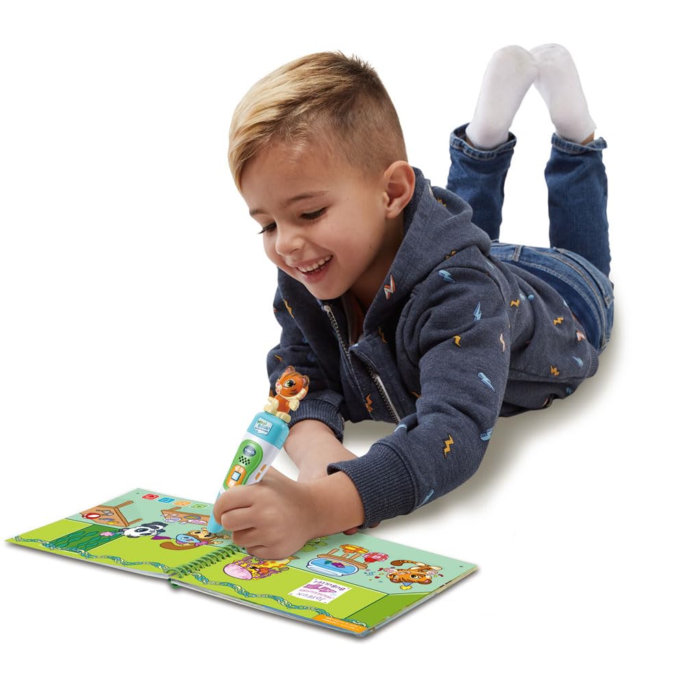 VTech - MagiBook Story'Friends Starter Pack - Coffret Complet avec Stylo Lecteur de Livre Interactif, Livre Jeu Maternelle et Figurine Tigre - Cadeau Enfant de 2 Ans à 8 Ans - Contenu en Français