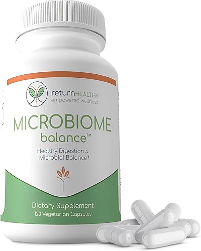 Miniatura 8 de Equilibrio de microbioma, suplementos de salud intestinal para mujeres y hombres, suplemento de digestión con monolaurina y ácido caprílico,