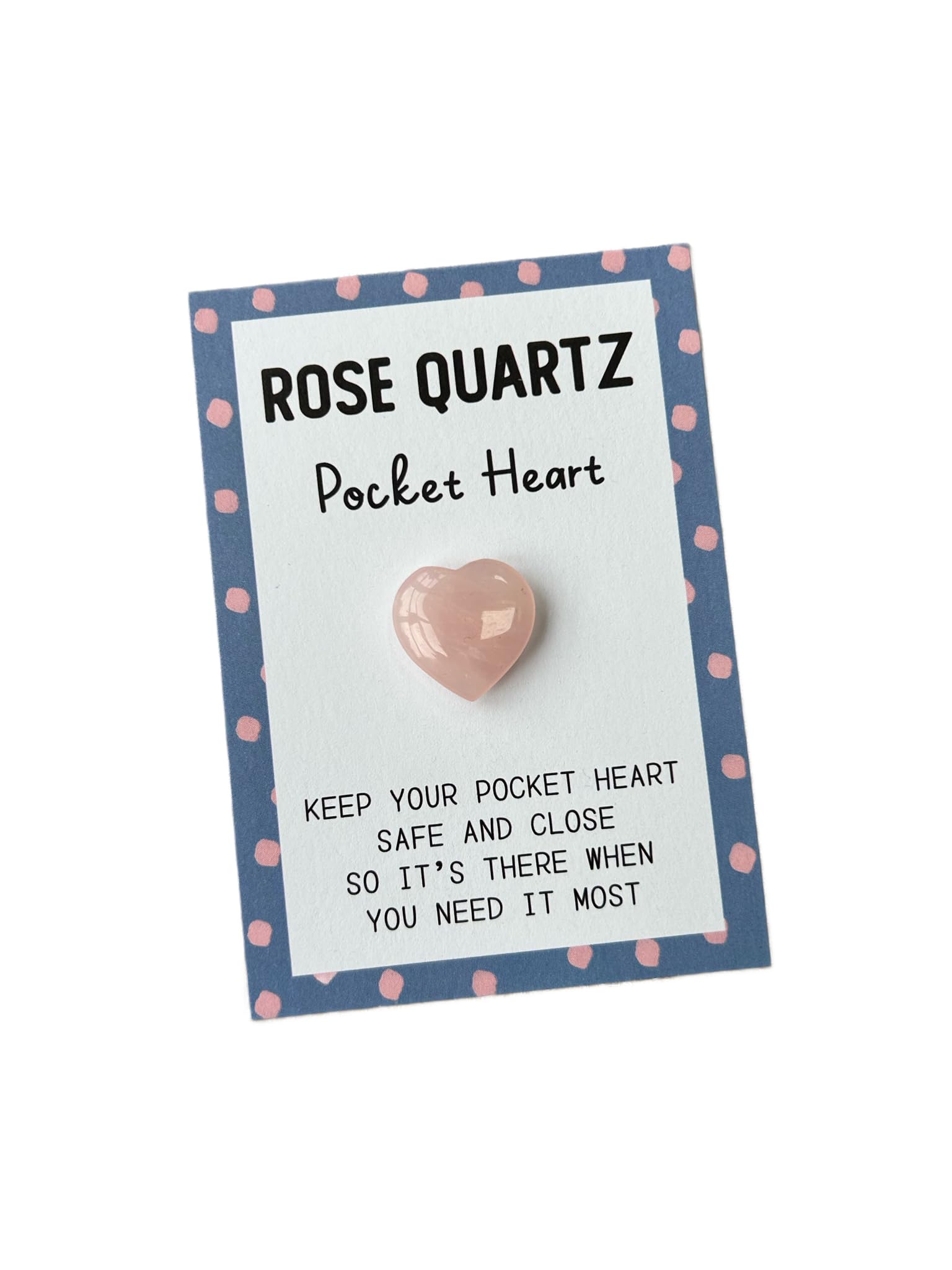 Mermaid Mary's Rose Quartz Pocket Heart | Sending you a big hug | Hug in the post gift | Pink healing crystals | Rose Quartz Crystal