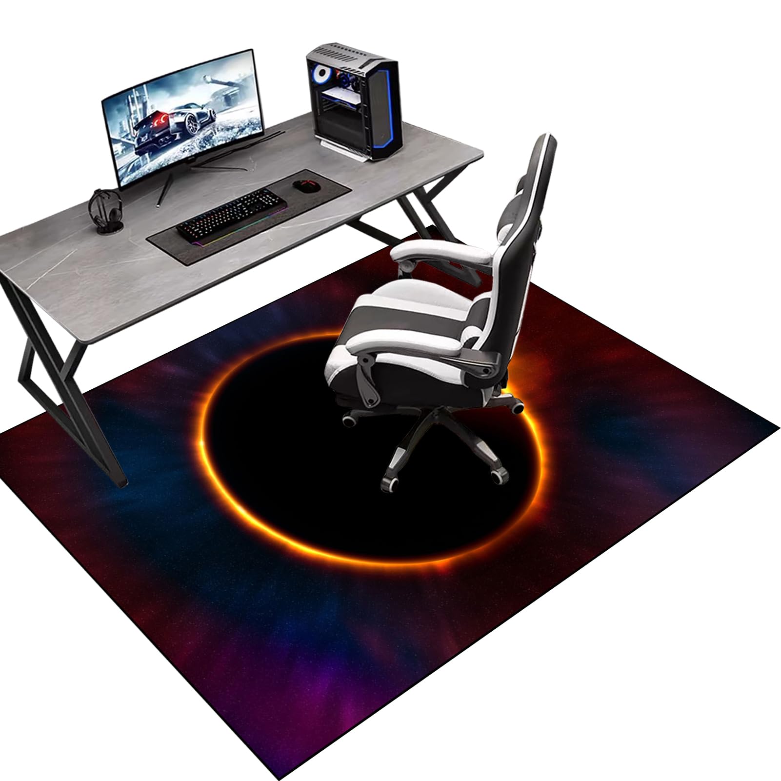Computer Gaming Chair Mat | Office Chair Mat for Hard Floor | Desk Chair Mat | Floor Protector Mat | Carpet Protector Chair Mat for Office Home Hardwood Laminate Floor Rolling Chair 90 x 140 cm