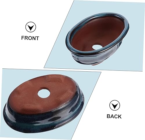 Miniatura 4 de Yardwe Maceta de arcilla morada, decoración de Chinoiserie, maceta de cerámica, macetas de escritorio, macetas para decoración de Navidad, macetas