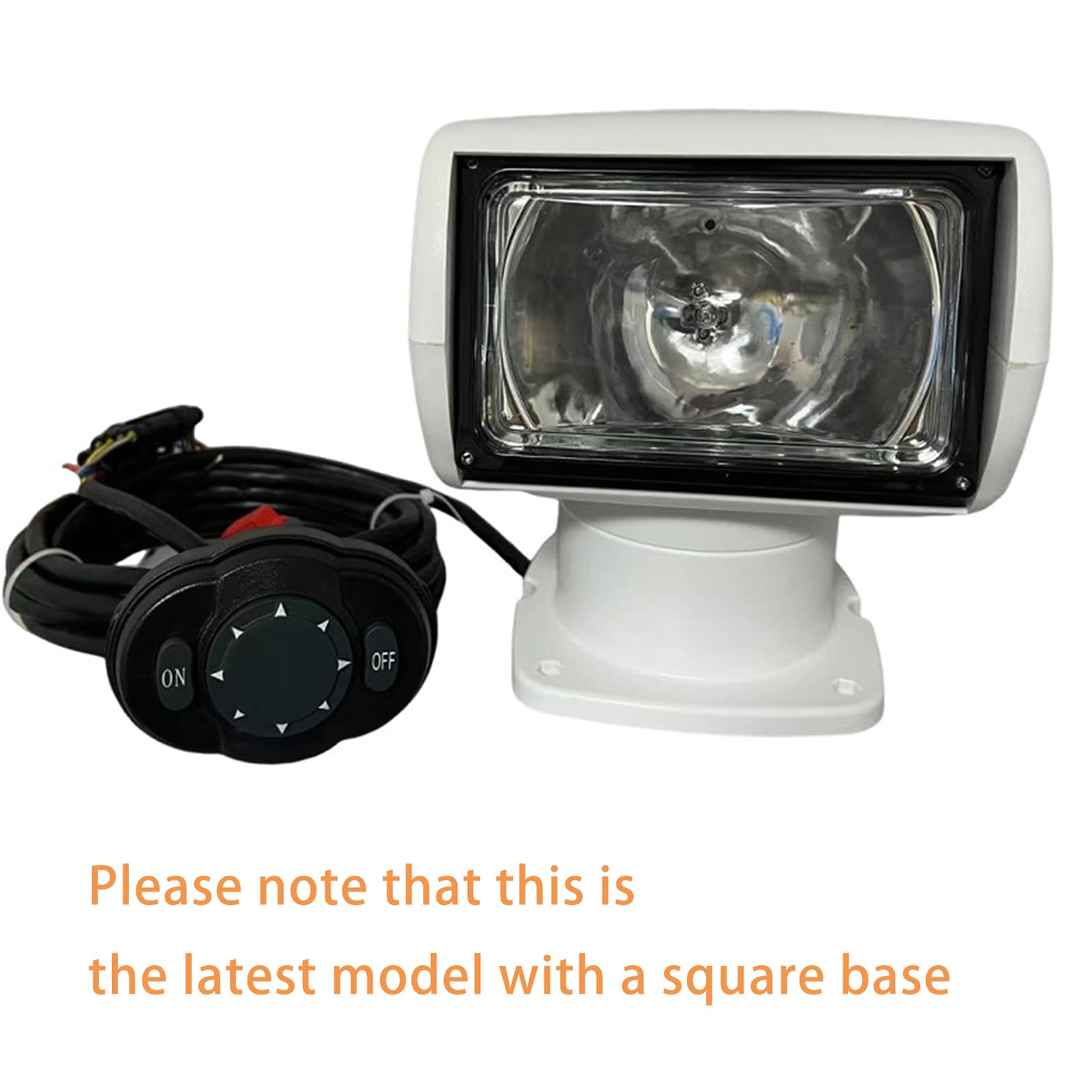 Foco para barco, 24 V, 100 W, 2500 lm, rotación de 360°, mando a distancia, luz halógena portátil para búsqueda, IP67, luz de navegación impermeable