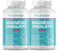Kit 2x Magnésio Dimalato 260mg, 120 Cápsulas Nutrestar