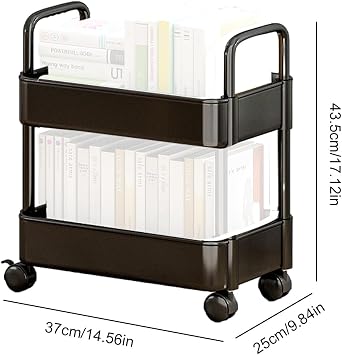 Utility Cart - Mobile Kitchen Slide Out Organizer On Wheels, 2-Tier Storage Handcart, Rolling Utility Trolley | Multifunctional Rolling Storage Cart On Wheels Detachable for Narrow Places