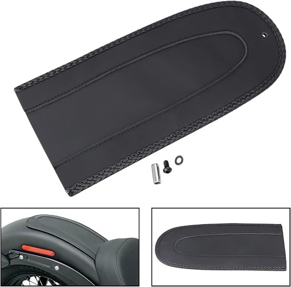 Rear Fender Bib Black Leather Solo Seat Cover for Harley Fat Boy Softail Heritage Classic Slim Sport Glide