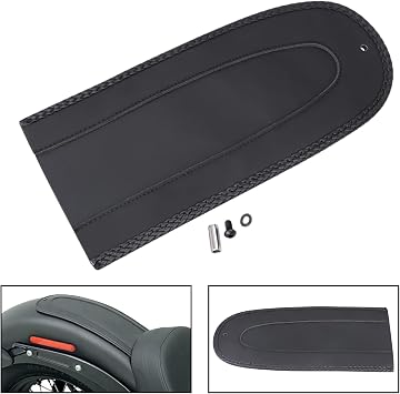 Rear Fender Bib Black Leather Solo Seat Cover for Harley Fat Boy Softail Heritage Classic Slim Sport Glide