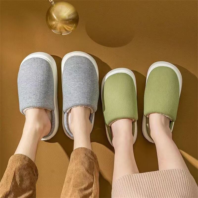 Women‘s Men’s Concise Solid Comfortable Winter Slippers for Indoor Home Bedroom Walking3
