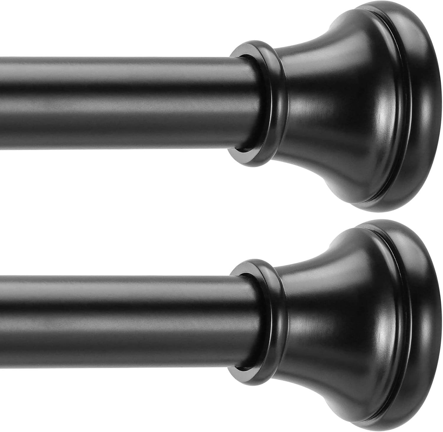 YNL 2 Pack Tension Rods- No Drill, Non-Slip Spring Tension Rods for Closet & Window & Door, 24 to 34 inches Closet Rod, Black