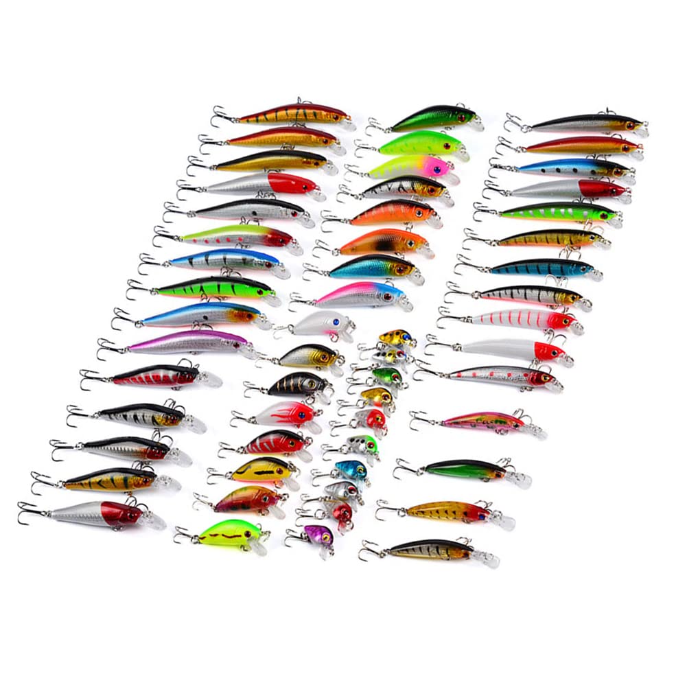 Amazon.com : 56pcs Minnow Fishing Lures Set, Bass Fishing