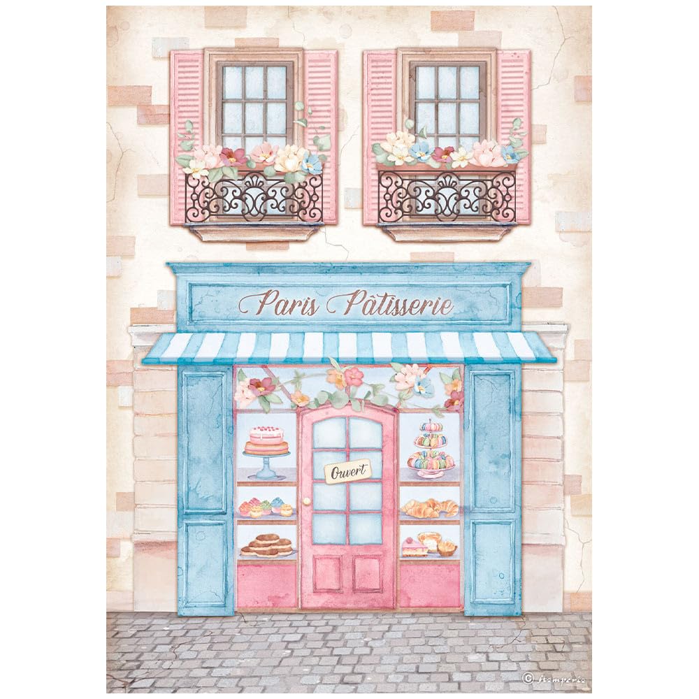 Stamperia 0 A4 Rice Paper Create Happiness Oh Lá Patisserie, One Size