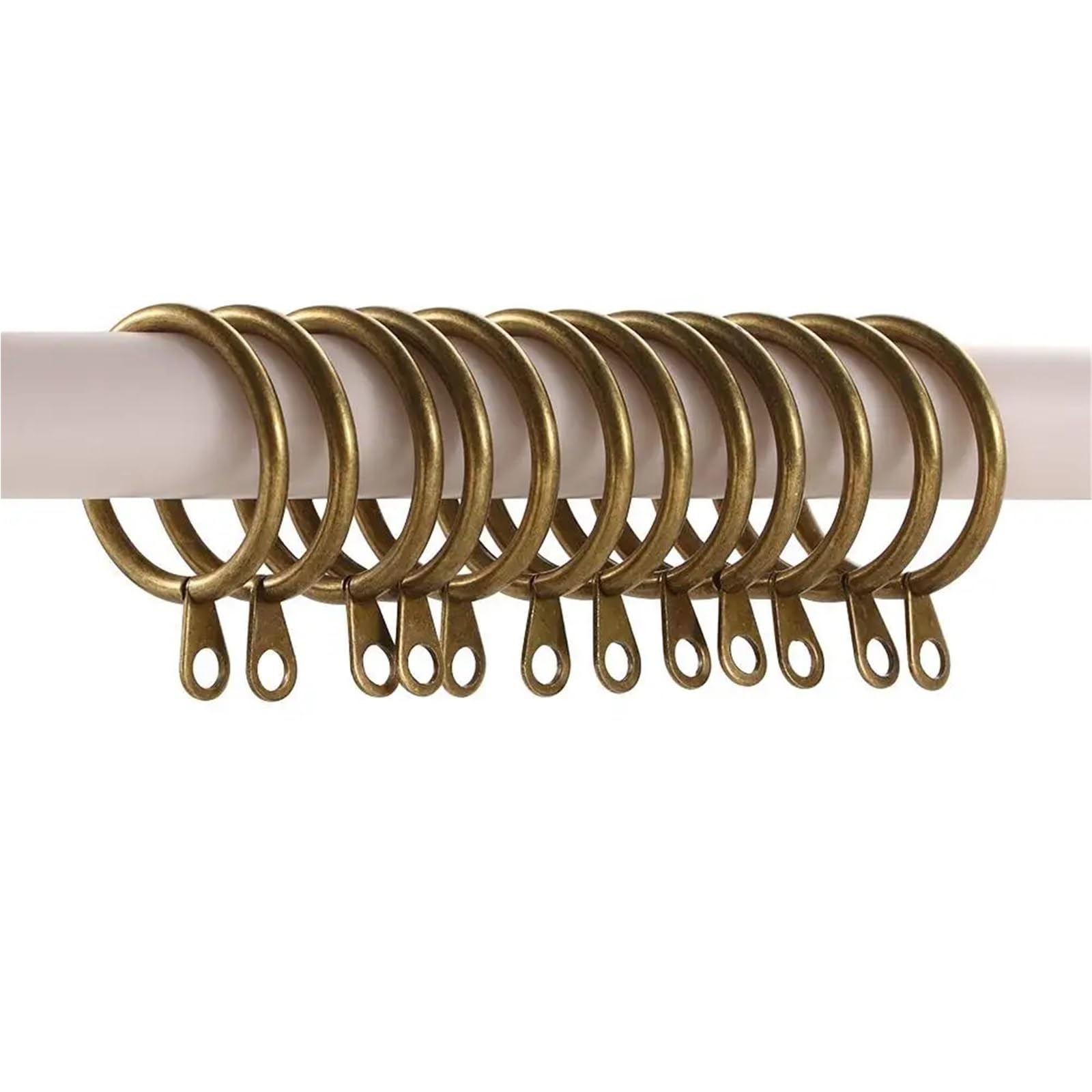 Vorhangringe, Vorhangringe mit Ösen, 60 Stück, robust, geräuscharm, römische Kreise, Gardinenringe for Gardinenstangen, Badezimmer, praktische Haken for Aufhängen(Copper-60pcs)