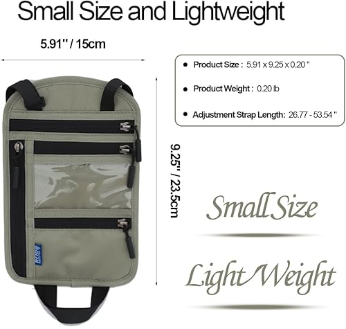 Miniatura 3 de Cartera de cuello con bloqueo RFID para pasaporte para mujeres, hombres y familia, cartera impermeable para pasaporte con cremallera, bolsa de viaje