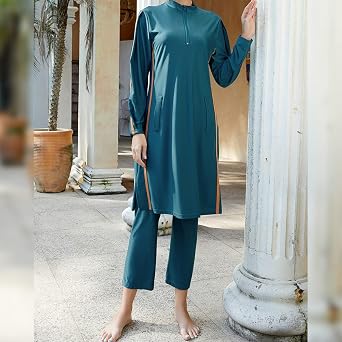 Muslim Swimsuits for Women Long Sleeve Modest Swimwear Islamic Arabic Costume Hijab Burkini Full Cover Floral Bathing Suit
