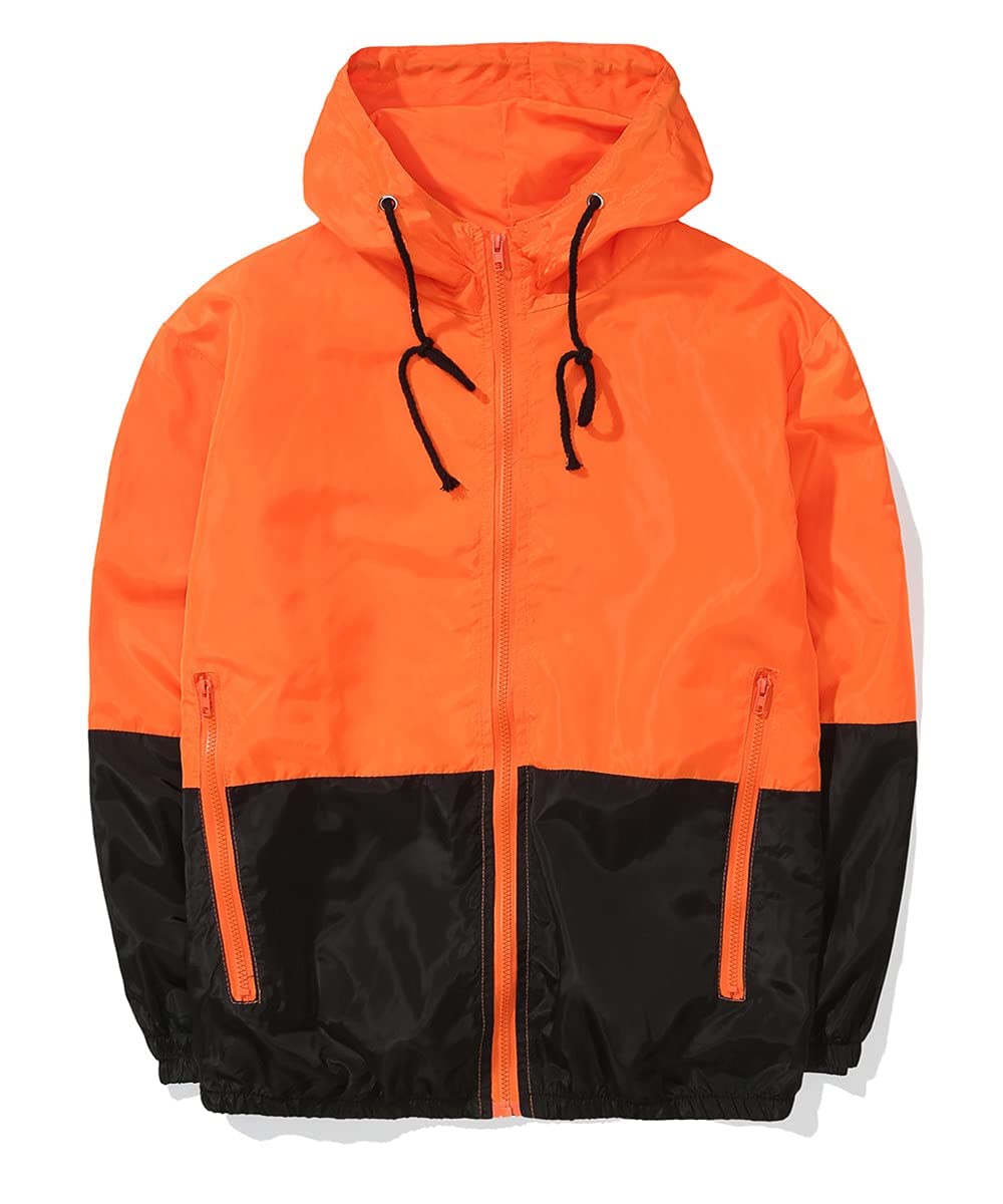 AITFINEISM Men's Lightweight Windbreaker Jacket Casual Zip Up Jackets With Hooded