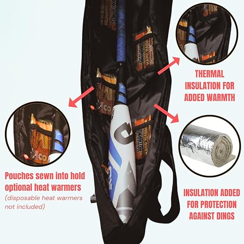 Miniatura 3 de KRATO Mochila deportiva para bate de béisbol, sóftbol, bateo, equipo de bate de T-Ball, bolsa calentadora de bates para béisbol, mochila de béisbol